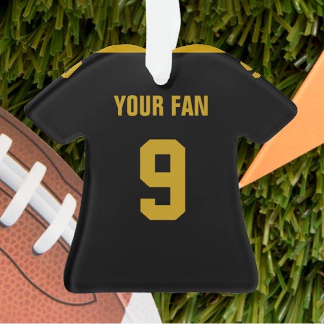 Ornamento de Football Gold y Black Jersey (Subido por el creador)