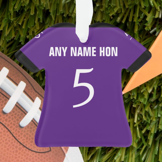 Ornamento de Football Purple & Black Jersey (Subido por el creador)