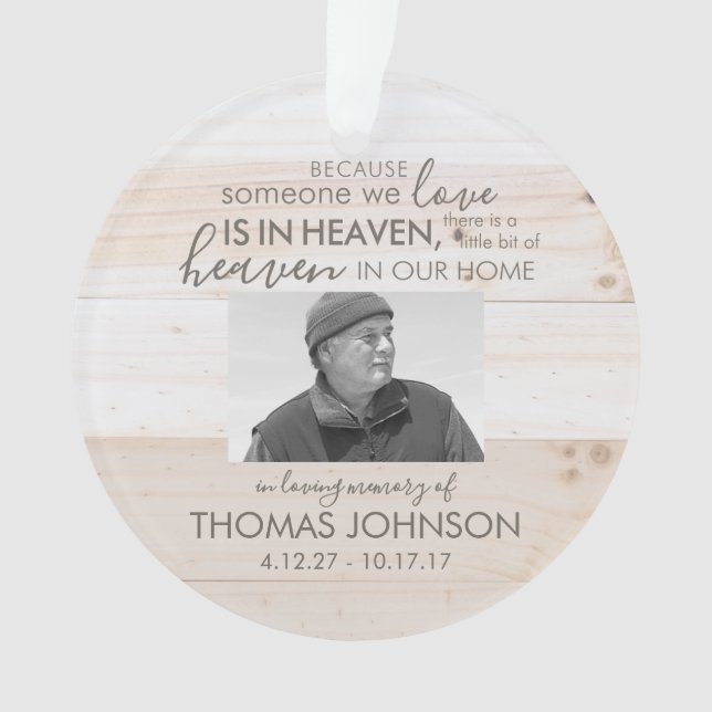 Ornamento De Foto Acrílica De Alguien En El Cielo (Anverso)