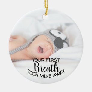 Ornamento de foto de bebé de mamá papá