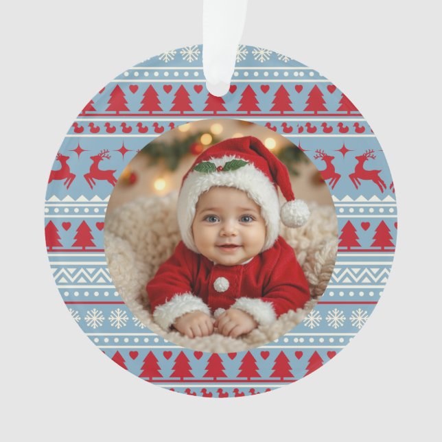 Ornamento de foto de bebés Navidades nórdicos - Pa (Anverso)