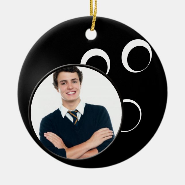 ornamento de foto de bola de bolos (Frente)