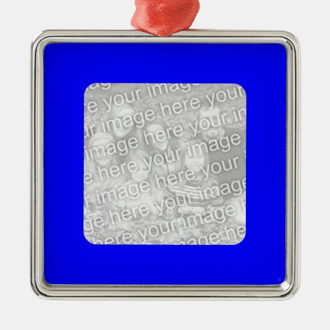 Ornamento de foto de borde azul (Frente)