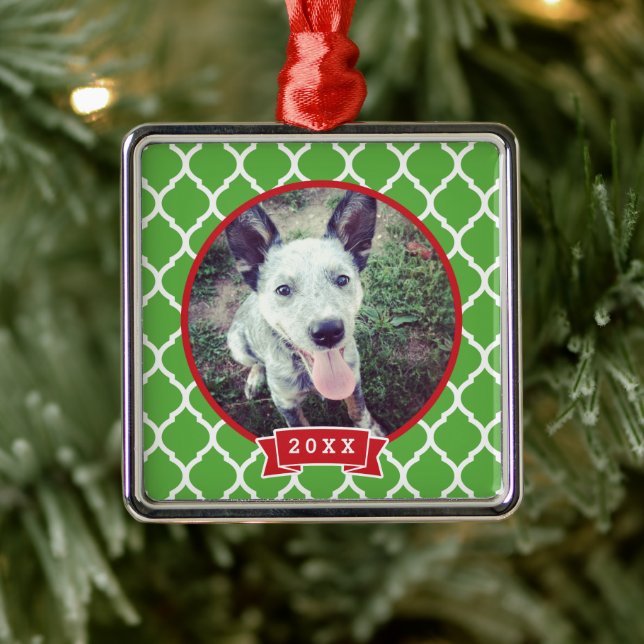 Ornamento de foto de Mascota personalizado Keepsak (Árbol)