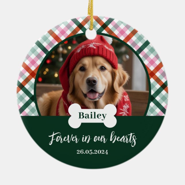 Ornamento de Foto de Memorial de Perro (Atrás)
