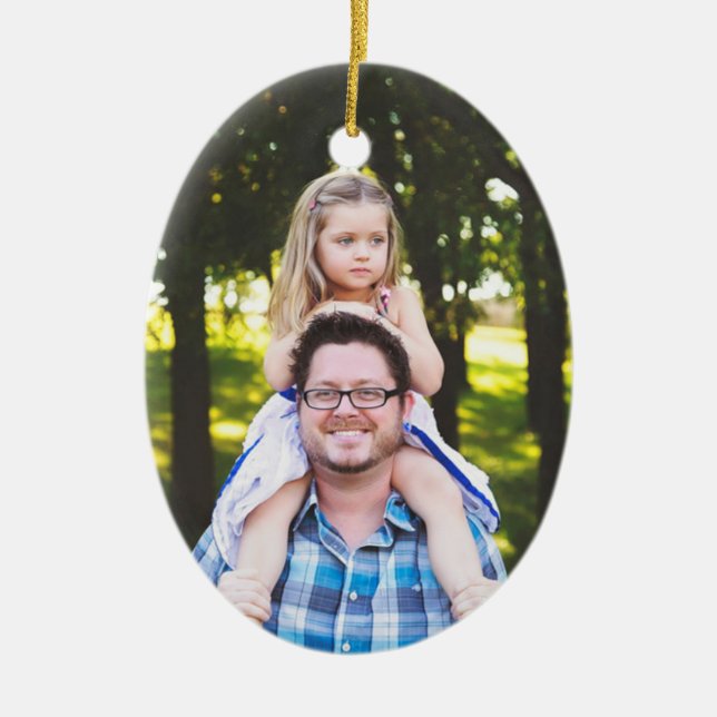 Ornamento de foto de Navidades Chicas de papá Keep (Frente)
