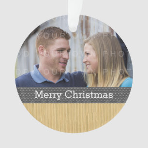 Ornamento de foto de Navidades gris rusos y rusos