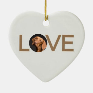 Ornamento de foto de perro de amor personalizado c