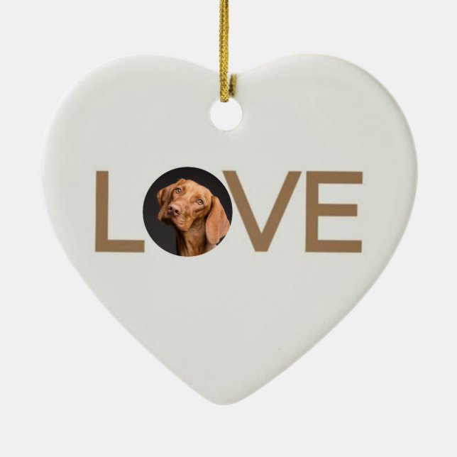 Ornamento de foto de perro de amor personalizado c (Atrás)
