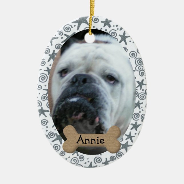Ornamento de foto de perro personalizado (Frente)