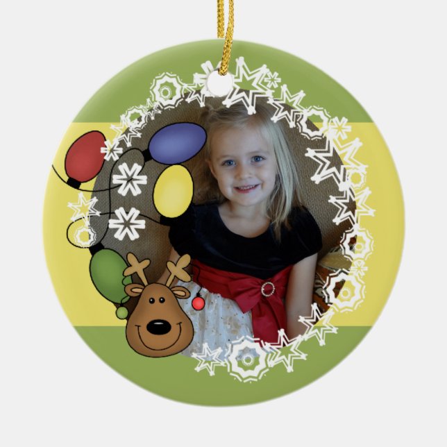 Ornamento de foto de Personalizable de luces de re (Frente)