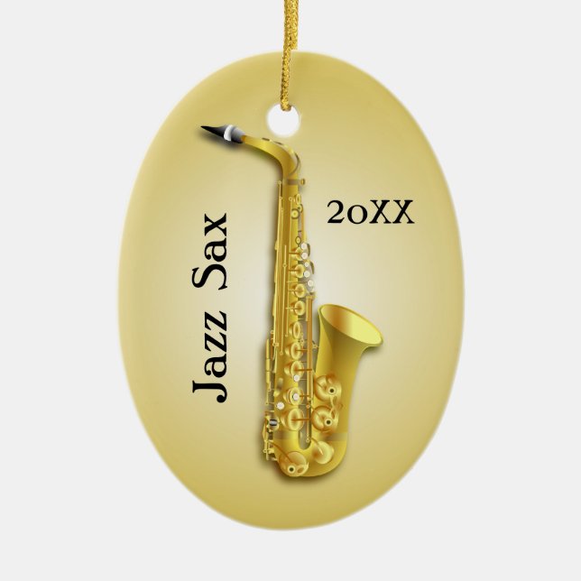 Ornamento de foto de Personalizado de música saxof (Frente)