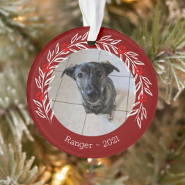 Ornamento de foto Mascota elegante de Burgundy Hol