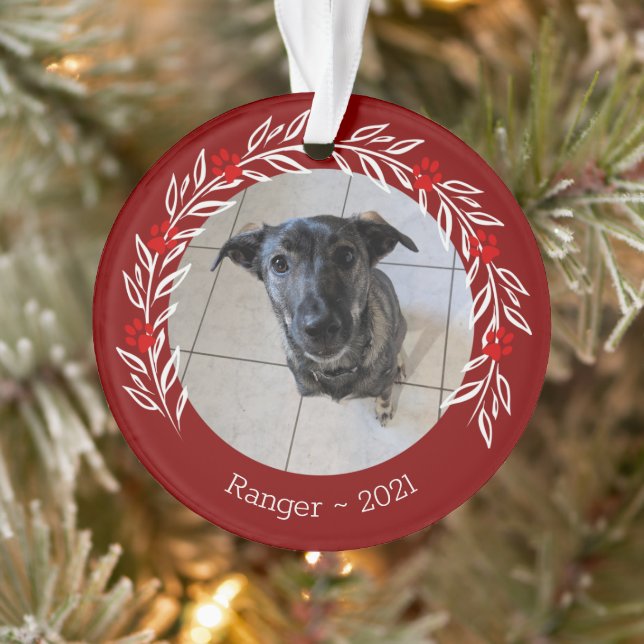 Ornamento de foto Mascota elegante de Burgundy Hol (Árbol)