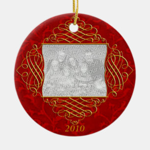 Ornamento de fotografía de la familia de filigrí r