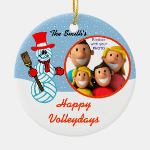 Ornamento de fotografía de la familia Snowman Vol
