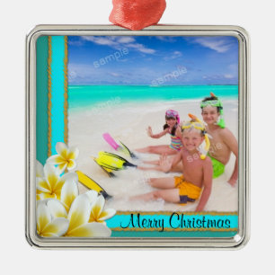 Ornamento de fotografía tropical hawaiana para fi