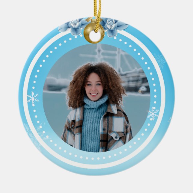 Ornamento de fotograma de Navidades personalizados (Frente)