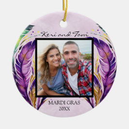 Ornamento de fotos con fecha de Mardi Gras