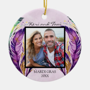 Ornamento de fotos con fecha de Mardi Gras