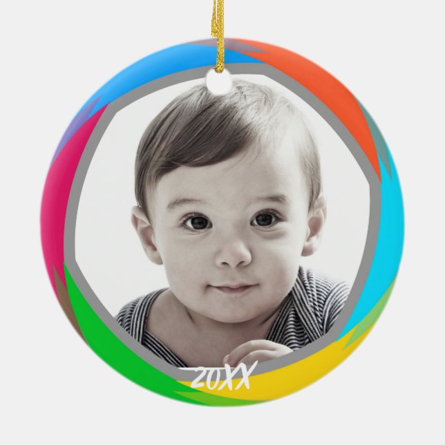 Ornamento de fotos con fecha de navidad (Atrás)