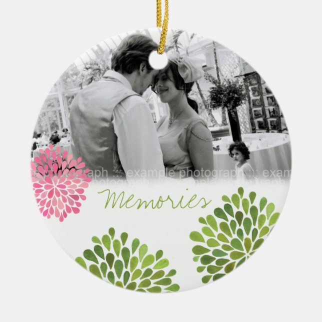 Ornamento de fotos de amor de Bodas de estallidos  (Frente)