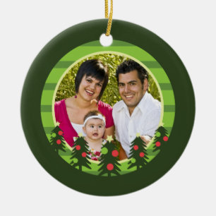 Ornamento de fotos de árboles de navidad de Feliz