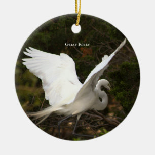 Ornamento de fotos de aves grandes de Egret