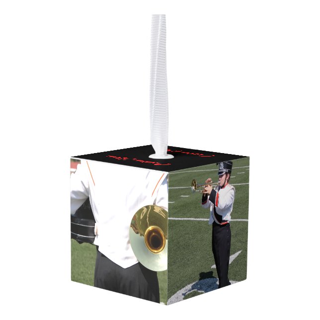 Ornamento de fotos de banda de personalizado Danci (Reverso en perspectiva)