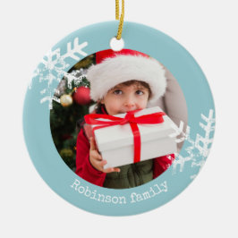 Ornamento de fotos de circulo ruso azul Aqua