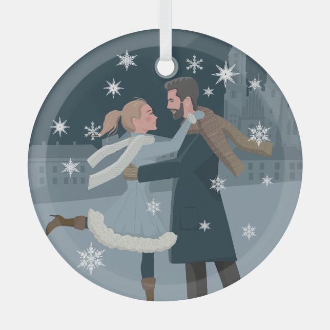 Ornamento de fotos de copos de nieve - Keepsake pe (Anverso)