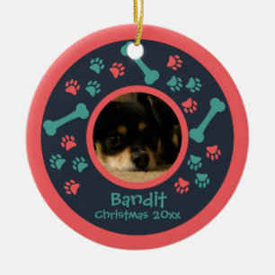 Ornamento de fotos de dibujos de perros