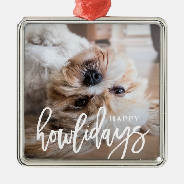 Ornamento de fotos de feliz Mascota de Howlidays (Frente)