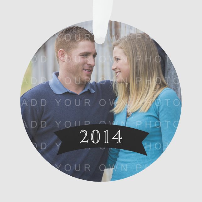 Ornamento de fotos de festividad de pancarta simpl (Anverso)