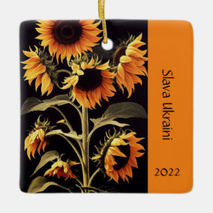 Ornamento de fotos de flor de sol de girasol
