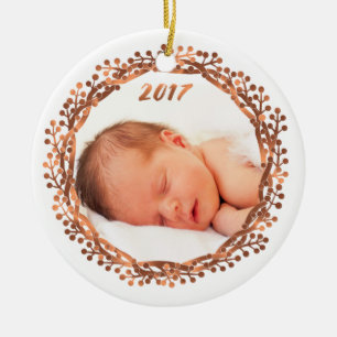 ornamento de fotos de guirnaldas de cerezo de cobr