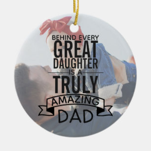 Ornamento de fotos de hijas de padre personalizado