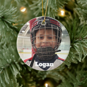 Ornamento de fotos de hockey