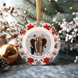 Ornamento de fotos de la familia de Navidades eleg