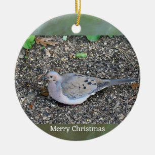 Ornamento de fotos de la paloma de luto