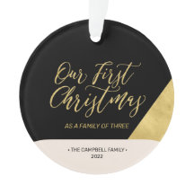 Ornamento de fotos de la primera Navidad moderno e