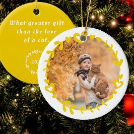 Ornamento de fotos de Mascota de Navidades amarill