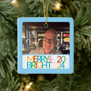 Ornamento de fotos de merry y Bright