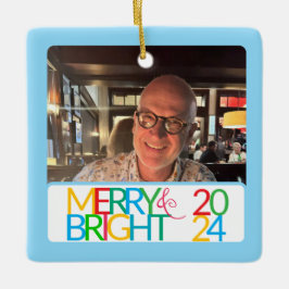 Ornamento de fotos de merry y Bright