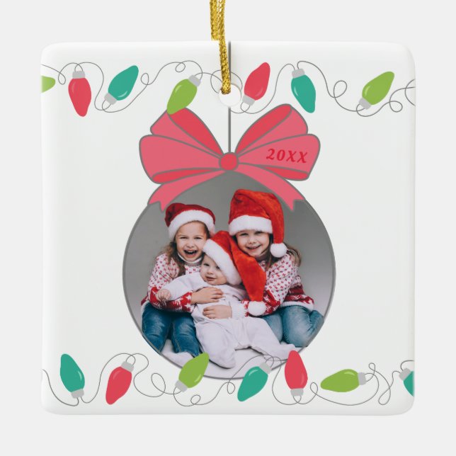 Ornamento de fotos de Navidades de las luces de ca (Anverso)