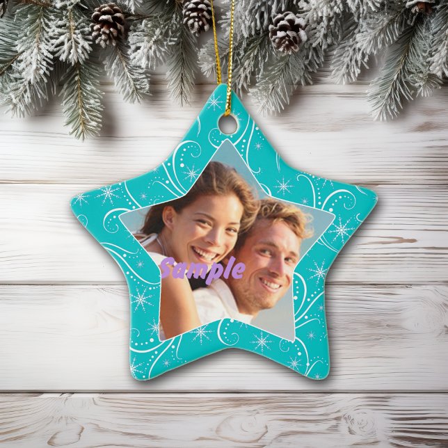 Ornamento de fotos de Navidades Swirl de Aqua Star (Subido por el creador)