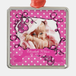 Ornamento de fotos de niñas recién nacidas