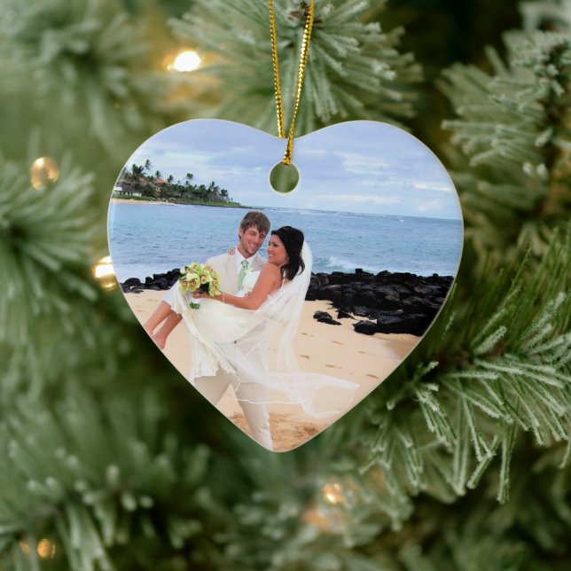 Ornamento de fotos de nuestros Bodas damasquinados (Árbol)