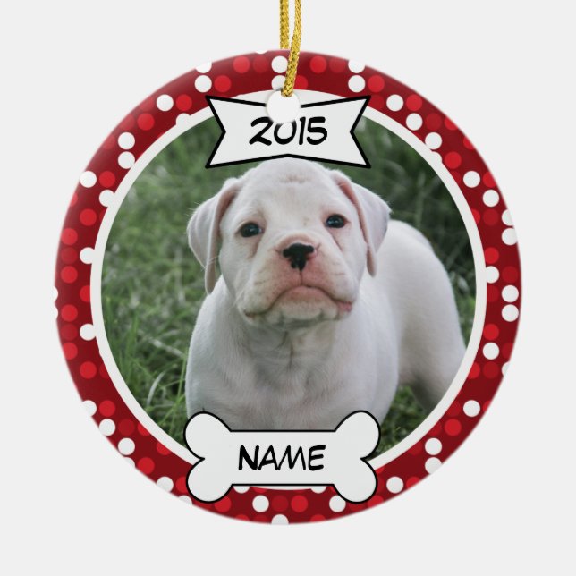 Ornamento de fotos de perro Personalizado (Frente)