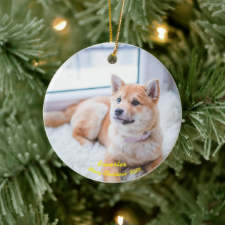Ornamento de fotos de perros personalizado, Navida